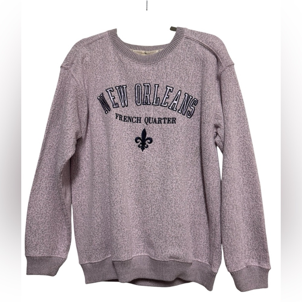 Classic Lavender Men’s Crewneck Sweatshirt - New Orleans Embroidery size Med